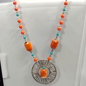 Orange crystal necklace